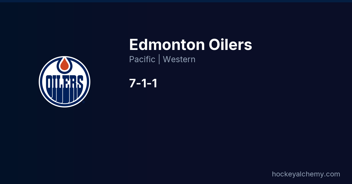 Edmonton Oilers Standings | Hockey Alchemy